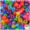 BeadTin Jelly Frosted Mix 9mm Barrel Plastic Pony Beads (500pcs)
